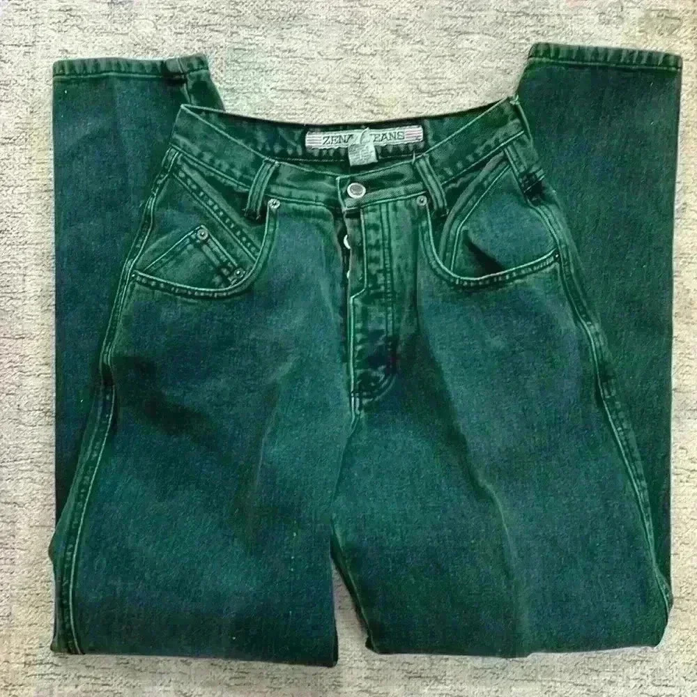 Zena Button fly Green Jeans - Picture 4 of 6